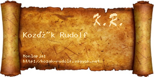 Kozák Rudolf névjegykártya